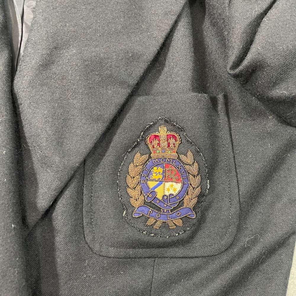 Vintage Ralph Lauren‎ Crest Blazer Equestrian Prep School 90s Wool Jacket Size 6 - Picture 9 of 14